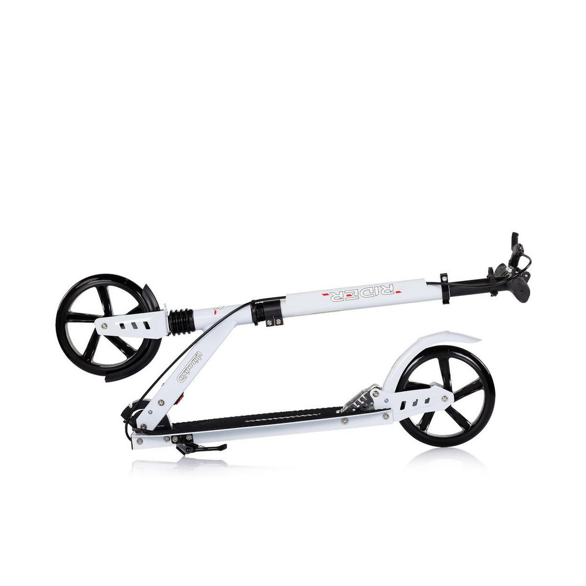 KINDERROLLER Rider PU-Räder weiß klappbar Stoßdämpfer höhenverstellbar - Weiß, Metall (95/12/100cm) - Chipolino