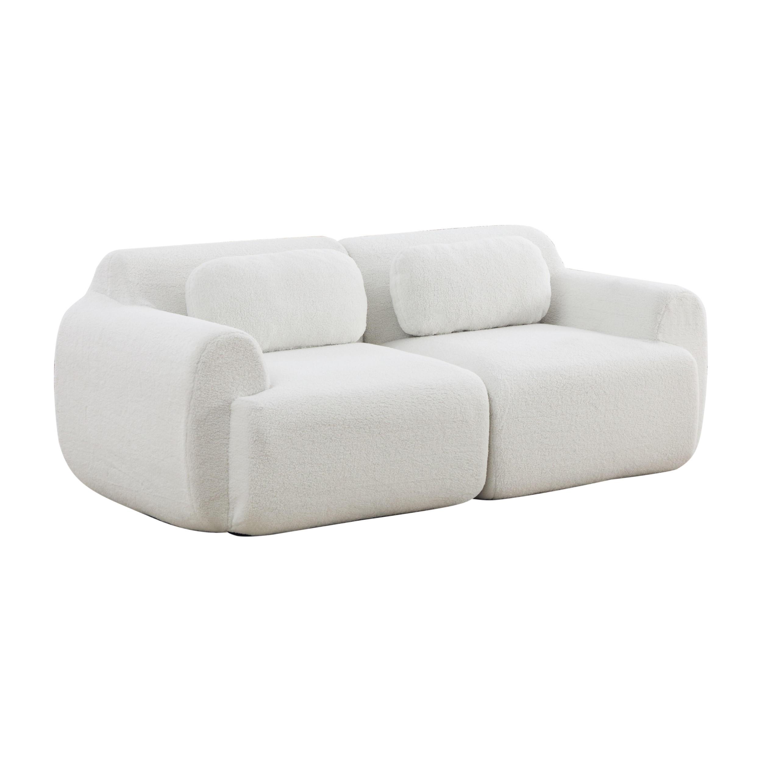 2-SITZER-SOFA DE-35151 mit Chenille-Bezug Ivory - Creme, Textil (91/71/189cm) - ComfortXL