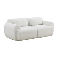 2-SITZER-SOFA DE-35151 mit Chenille-Bezug Ivory - Creme, Textil (91/71/189cm) - ComfortXL