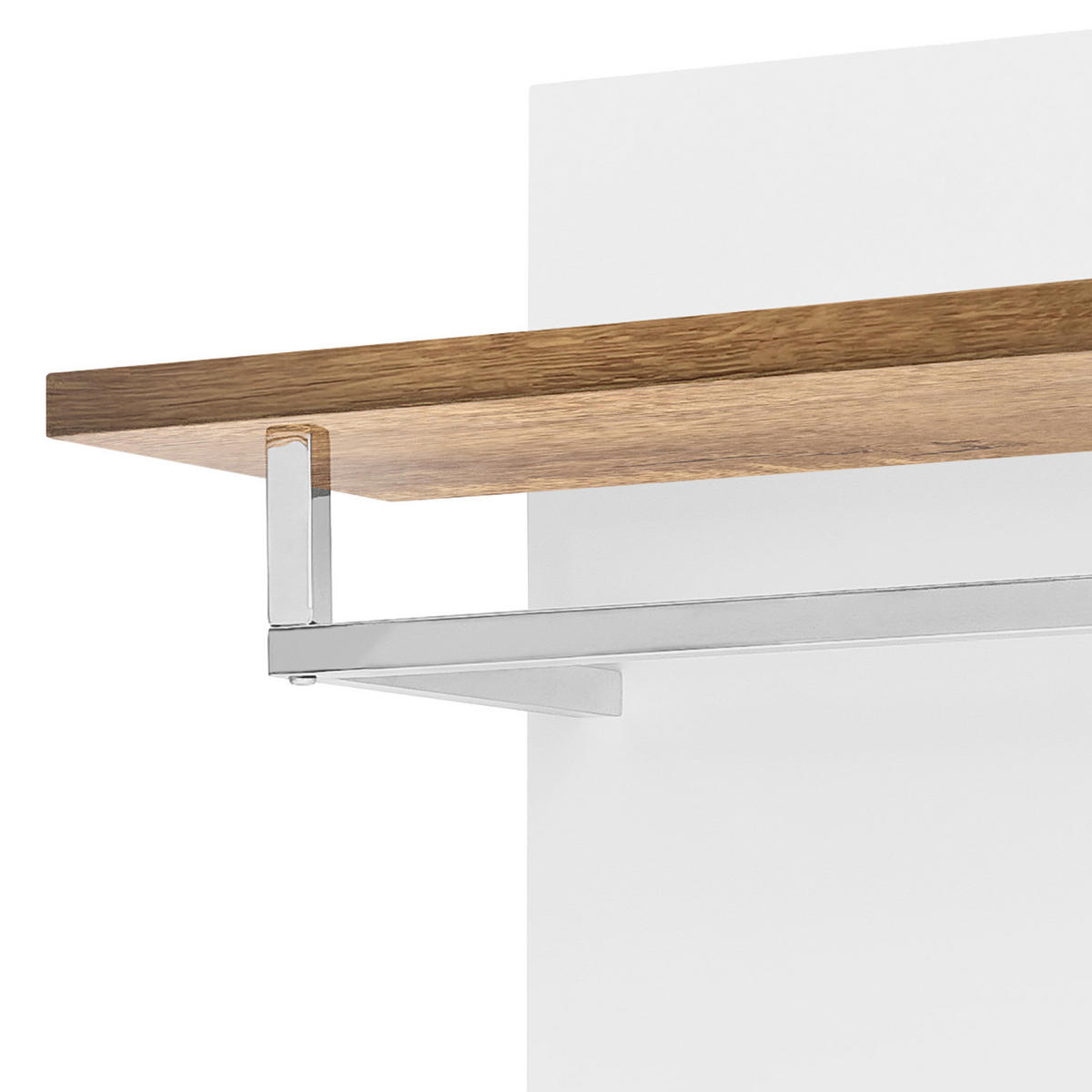 GARDEROBENPANEEL - Eichefarben/Weiß, Holzwerkstoff/Metall (91/135/27cm) - home24