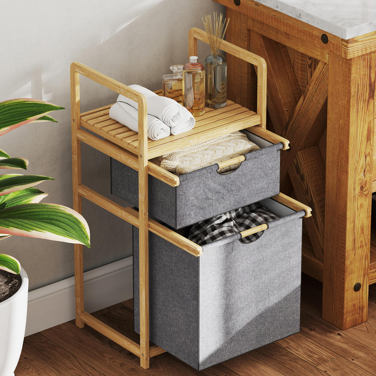 WÄSCHEKORB DE-18821 Natur - Naturfarben, Naturmaterialien (44/84.5/34cm) - ComfortXL