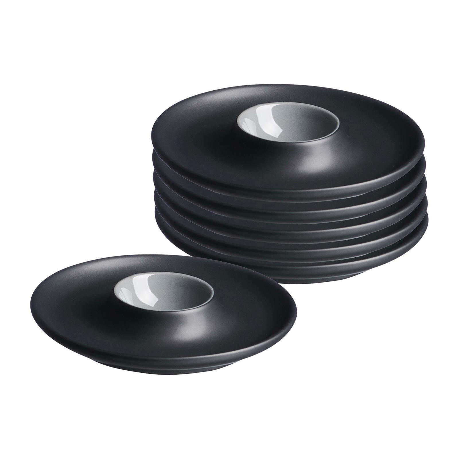 EIERTELLER Jasper schwarz ø 12 cm 6er Set - Schwarz, Keramik (12/2.5/12cm) - Ritzenhoff Breker