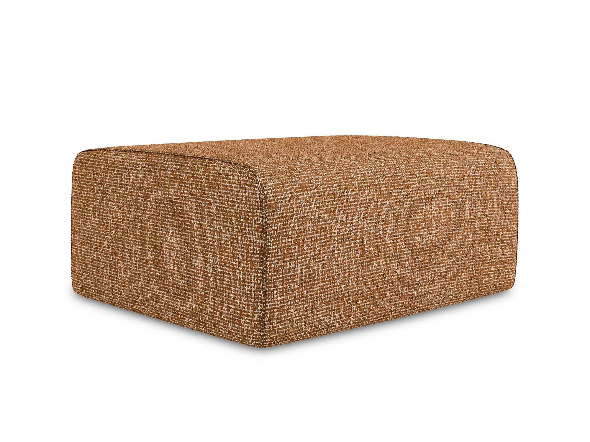 POUF Strukturstoff Stoff Orange - Terra cotta/Schwarz, Kunststoff/Textil (90/80/60cm) - Makamii
