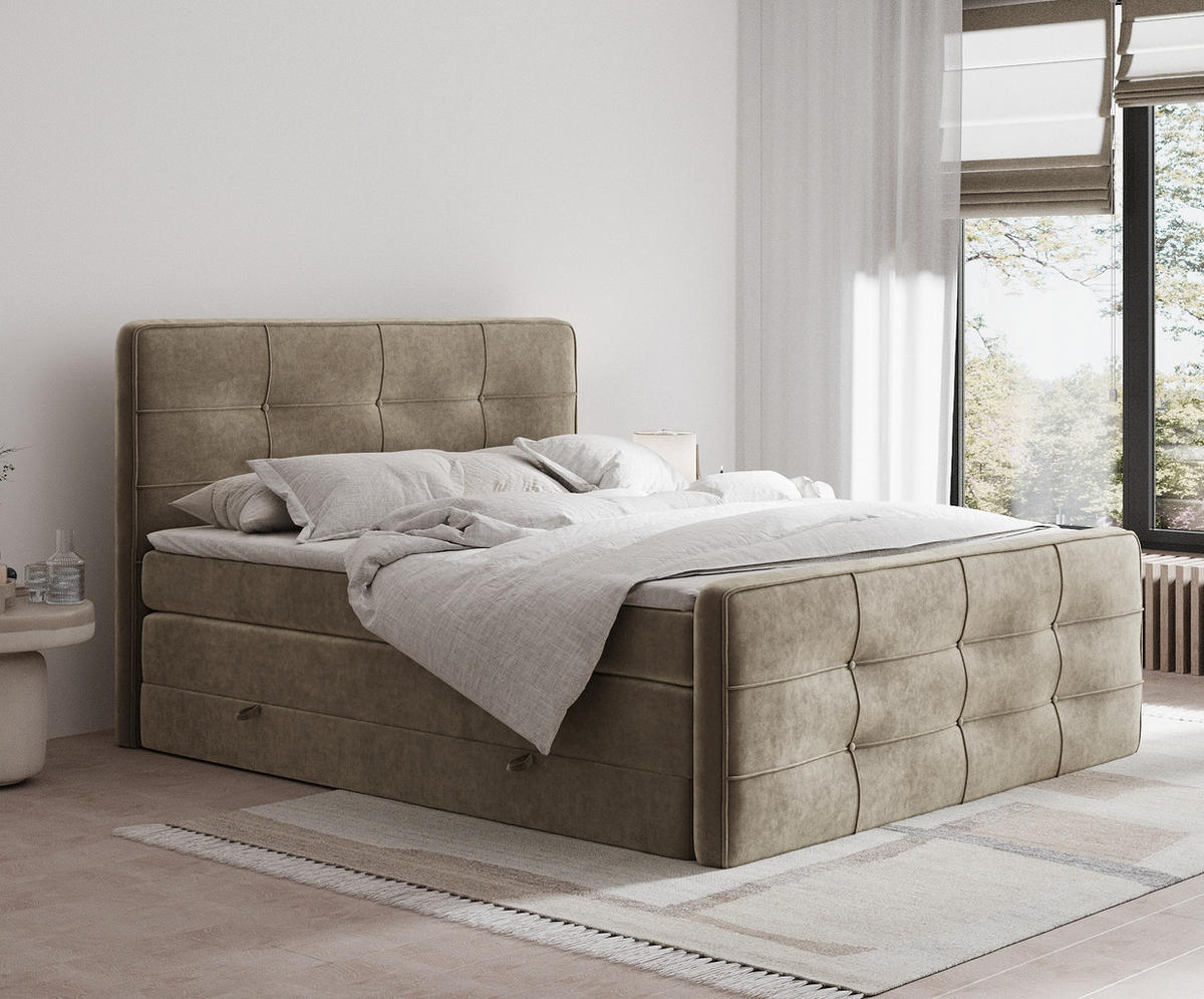 BOXSPRINGBETT Semplice Braun 180/200 cm - Schwarz/Braun, Holz/Holzwerkstoff (180/200cm) - Maison de Reve