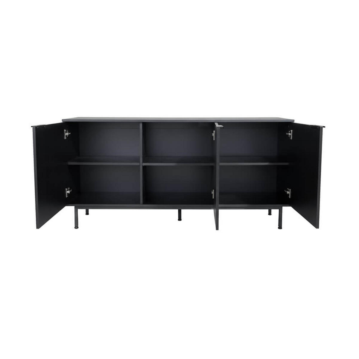 SIDEBOARD NYLA Schwarz - 154 x 73 cm - Schwarz, Holzwerkstoff (154/73/42cm) - Home Deluxe