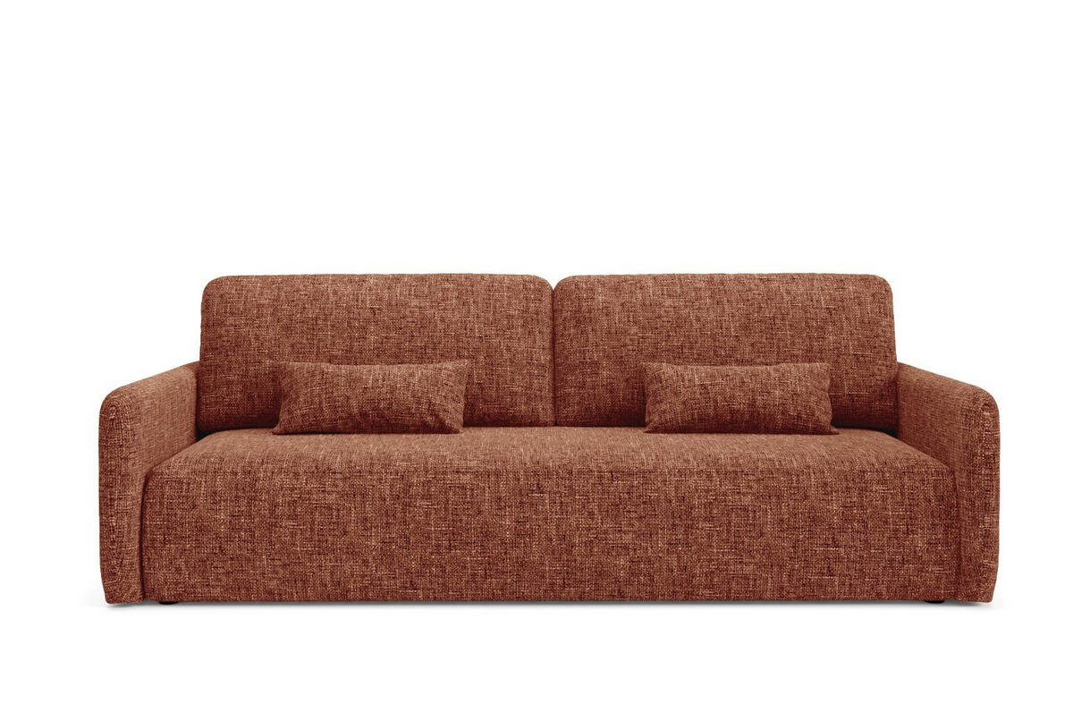 SCHLAFSOFA mit Bettkasten Orange - Schwarz/Orange, Holz/Holzwerkstoff (217/86/102cm) - Furnisell