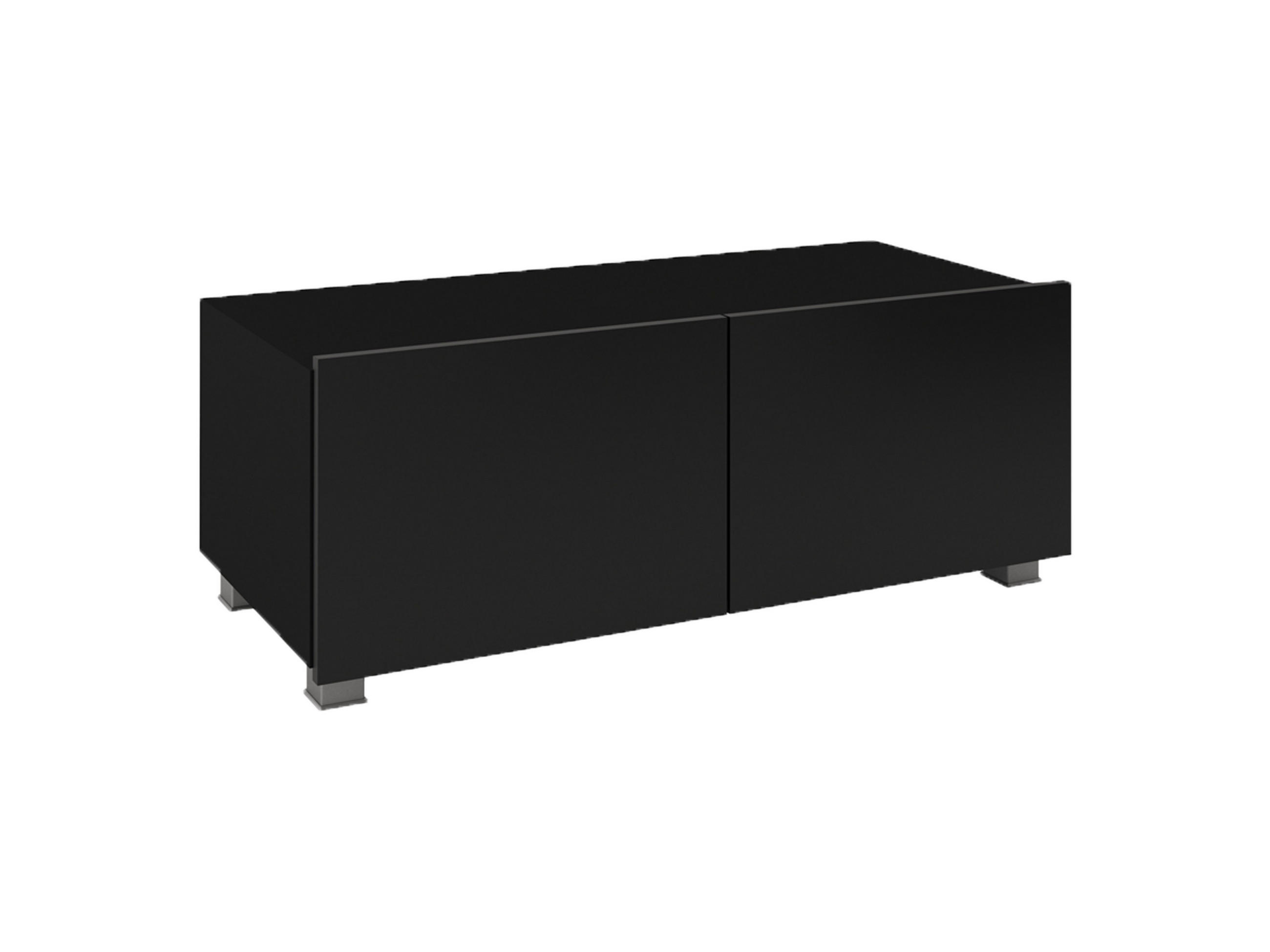RTV-SCHRANK Bird Schwarz, zweitüriger TV-tisch - Silberfarben/Schwarz, Holzwerkstoff (100/37/43cm) - Bettso