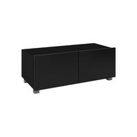 RTV-SCHRANK Bird Schwarz, zweitüriger TV-tisch - Silberfarben/Schwarz, Holzwerkstoff (100/37/43cm) - Bettso