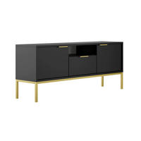 TV-MÖBEL Seattle Schwarz - Goldfarben/Schwarz, Holzwerkstoff (135/56.4/33cm) - Petits-meubles