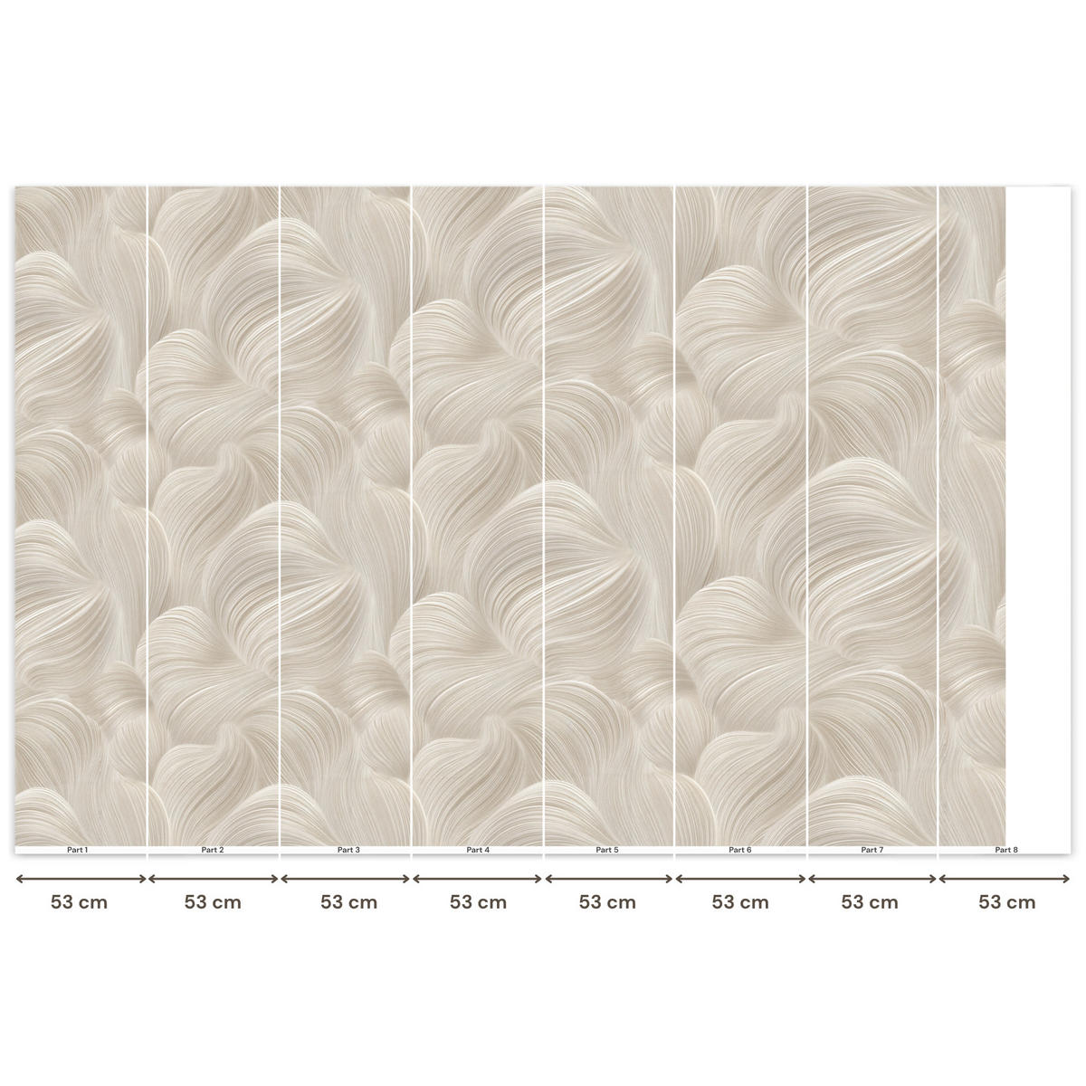 TAPETE - Lines - Ventilator - Beige - 400x280 cm - Creme, Papier (400/280cm) - OnlyWow