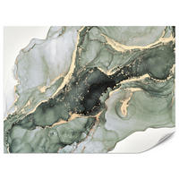 FOTOTAPETE für Küche Eleganter Grüner Marmor Gold Glamour 400x280 - Grün, Papier (400/280cm) - Muralo