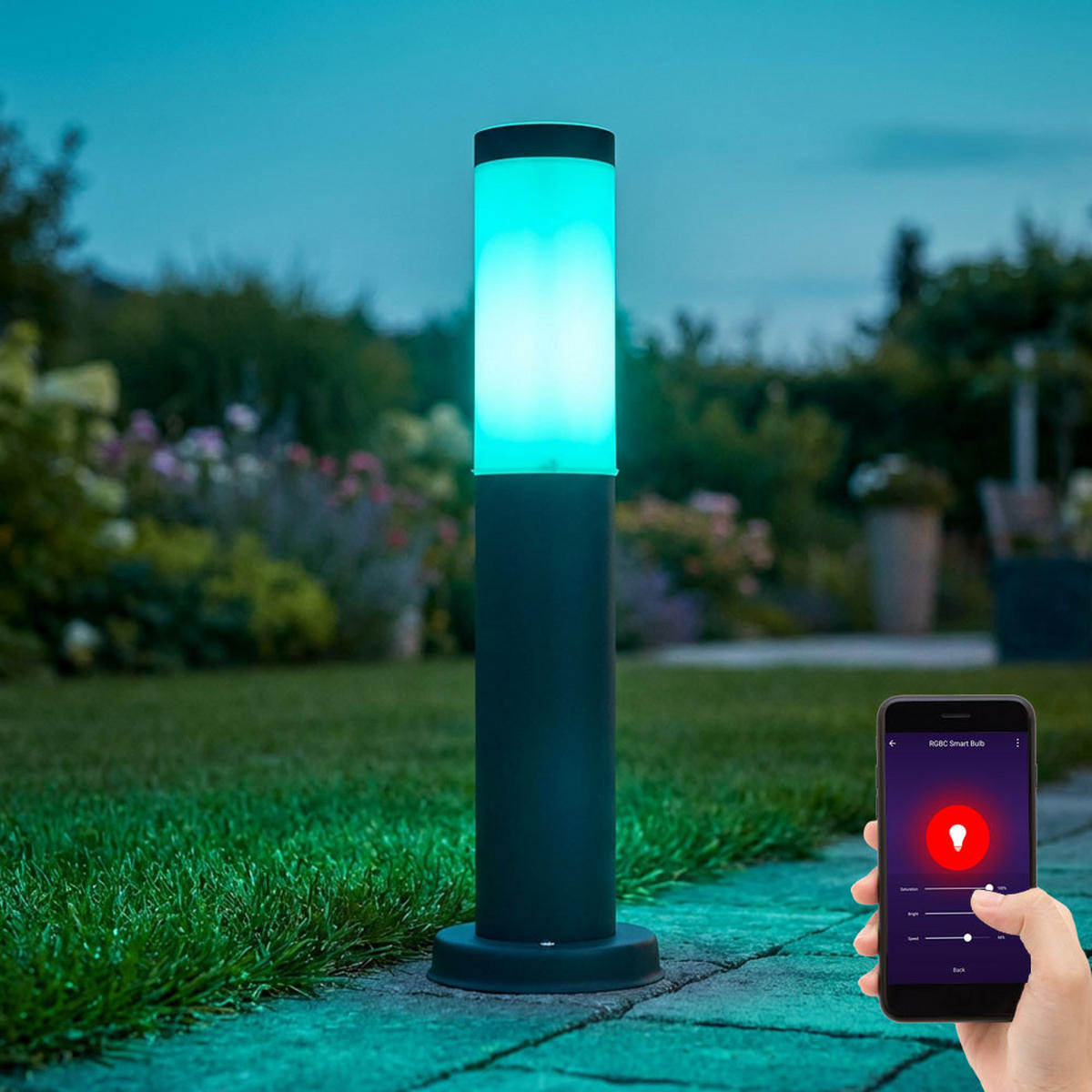 LED AUSSENLEUCHTE BOSTON Edelstahl Anthrazit - Anthrazit, Kunststoff (7.6/7.6/45cm)