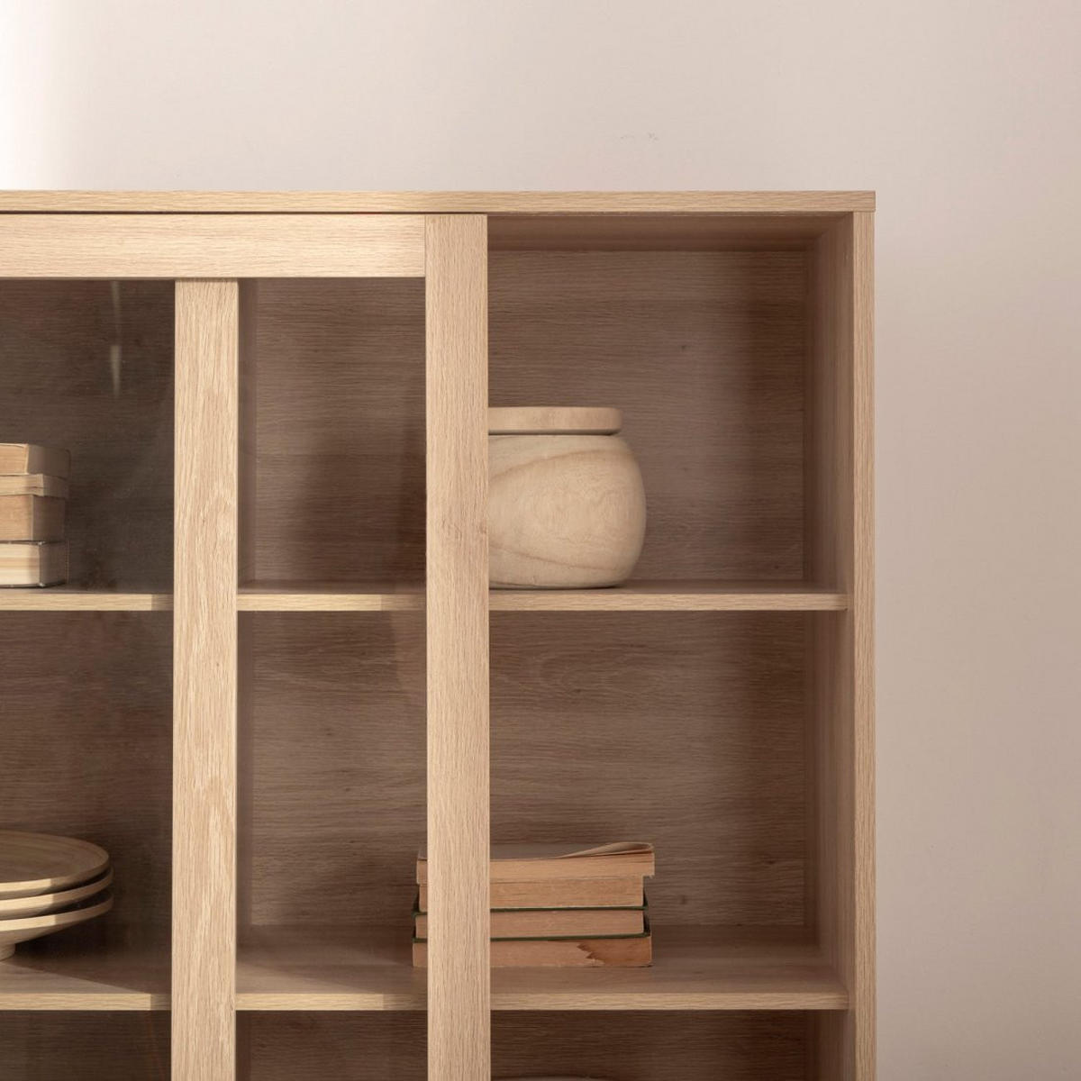 VITRINENSCHRANK DOPPELTER Ikigai Natürlich 100 cm x 171 cm - Naturfarben, Holzwerkstoff (100/171/40cm) - Klast Home