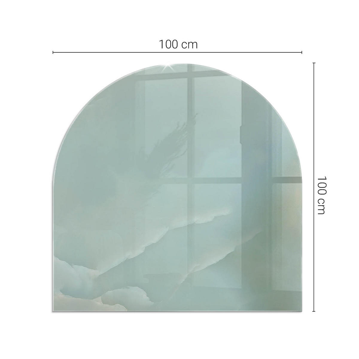 GLASPLATTE für Kamin 100x100 cm - Türkis, Glas (100/100/0.4cm) - TULUP