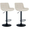 BARHOCKER 2er Set Stoff creme - Creme/Schwarz, Textil/Metall (48/81/54cm) - CLP