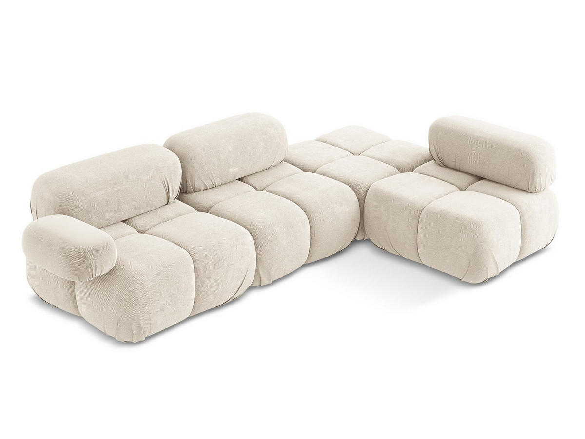 ECKSOFA Rechts Chenille Stoff Beige - Beige/Creme, Kunststoff/Textil (285/190cm) - Makamii