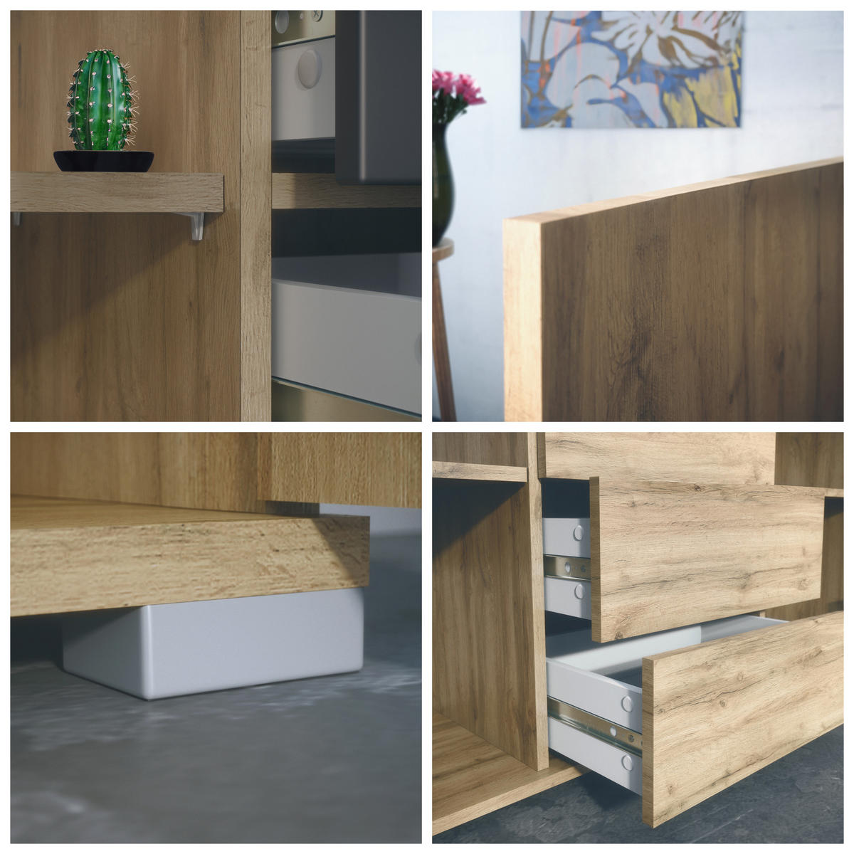 SIDEBOARD Faro Anthrazit matt - Anthrazit, Holzwerkstoff (138.5/75.5/35cm) - Vladon