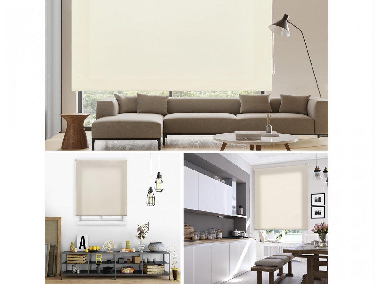 ROLLO Polyester Transluzent Beige 130x175 - Beige, Textil (130/175/1cm) - Purline