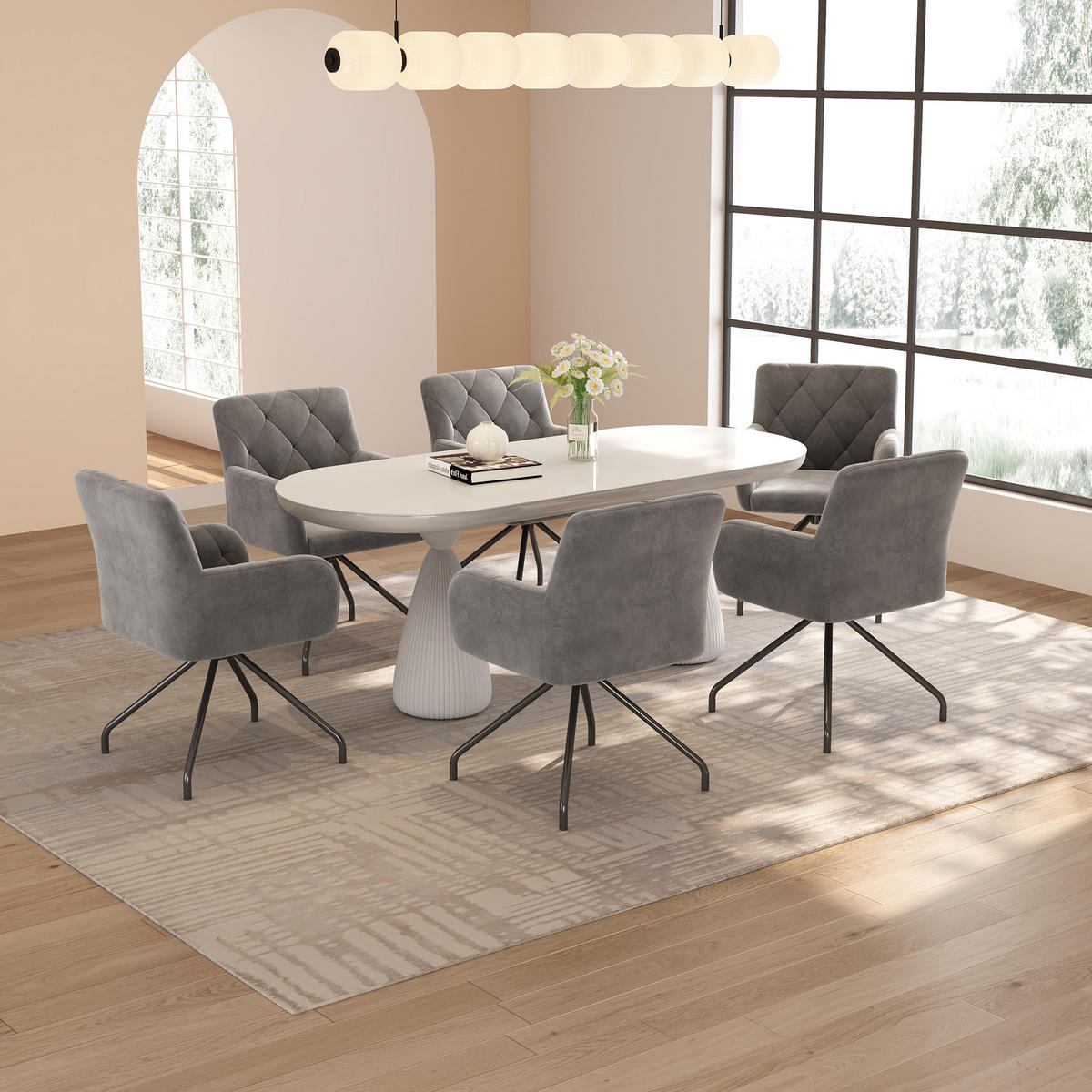 ESSZIMMERSTÜHLE Grey 2er-Set - Grau, Textil (59.69/58.42/59.69cm) - Urban Meuble