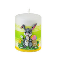 KERZE Hase Grün 7/7/10 cm Naturmaterial - Grün, Naturmaterialien (10cm) - Mondex