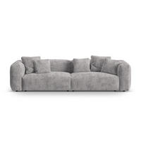 MODULARES-SOFA Martina aus Cord hellgrau 4 Sitzplätze - Hellgrau, Textil (320/75/106cm) - Micadoni