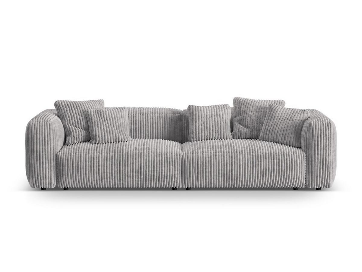 MODULARES-SOFA Martina aus Cord hellgrau 4 Sitzplätze - Hellgrau, Textil (320/75/106cm) - Micadoni