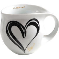 KAFFEEBECHER XXL Heart black - Schwarz, Keramik (0.6L) - Luigi Colani Porzellan