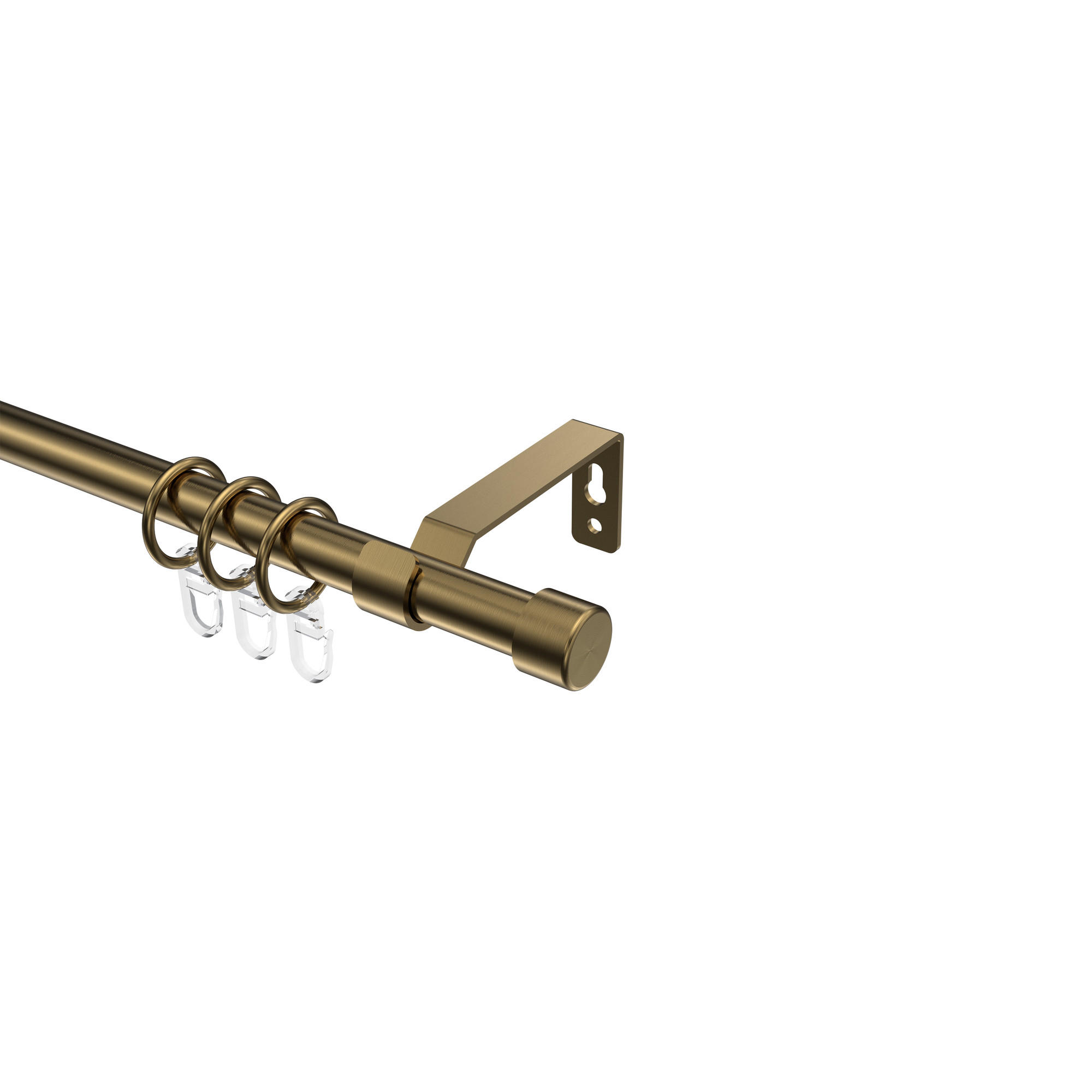 GARDINENSTANGE Olymp Lucan 180 cm, 1-läufig, 16 mm Ø Messing Antik - Messingfarben/Bronzefarben, Metall (180cm) - INTERDECO