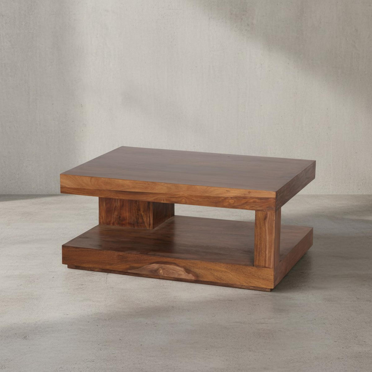 COUCHTISCH Sheesham Massivholz, 90x60 cm, Einzigartige Maserung, 30 kg Belastbarkeit - Braun, Holz (60/90/40cm) - KADIMA DESIGN
