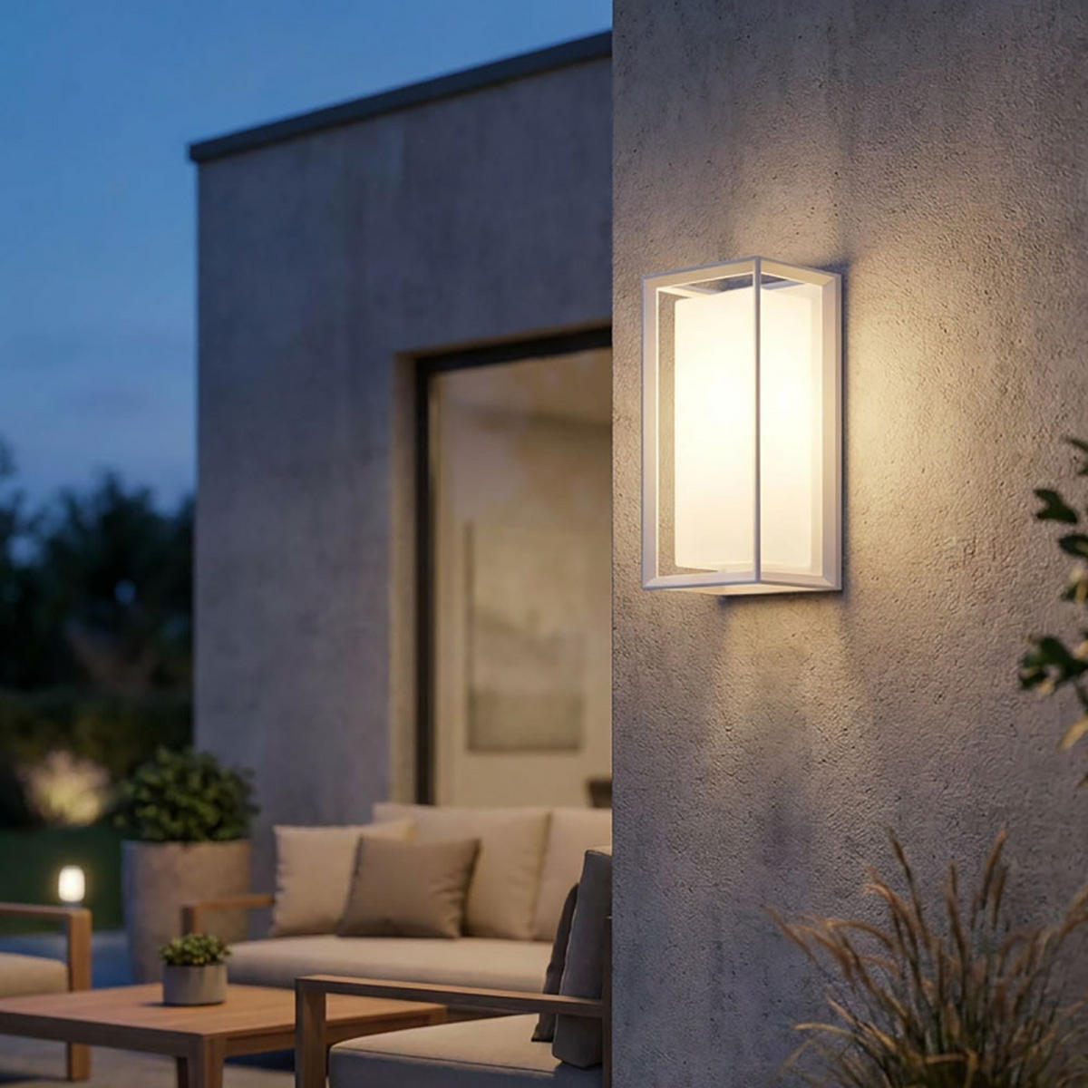 AUSSEN-WANDLEUCHTE Aluminium Weiß Matt Satiniert - Weiß, Metall (13/24.8/12.2cm) - Globo Lighting