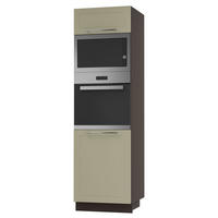 BACKOFEN-HOCHSCHRANK Kvantum D14/RU/60/207 Vanille Matt / Lava Matt 60 / 59 / 207cm - Dunkelgrau/Creme, Holz/Holzwerkstoff (60/207/59cm) - Feldmann-Wohnen