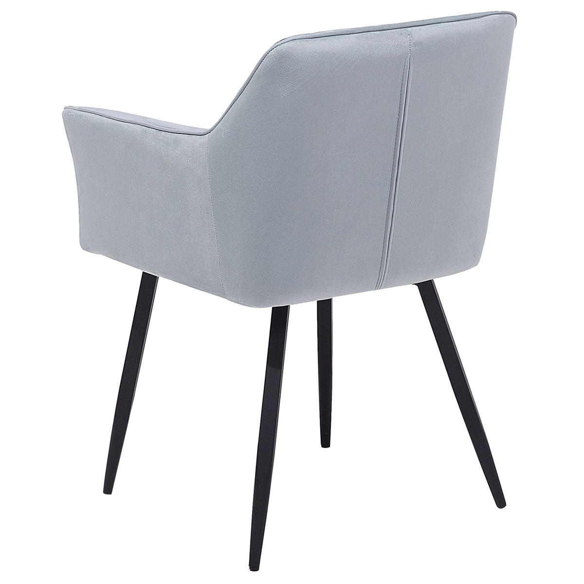 STUHL 2er-Set Samtstoff Grau Jasmin - Grau, Textil/Metall (60/84/49cm) - Beliani