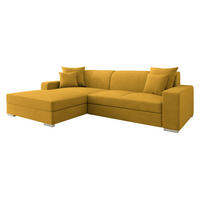 ECKSOFA Mexico, Seite: Links - Chromfarben/Currygelb, Holz/Kunststoff (263/178cm) - MIRJAN24