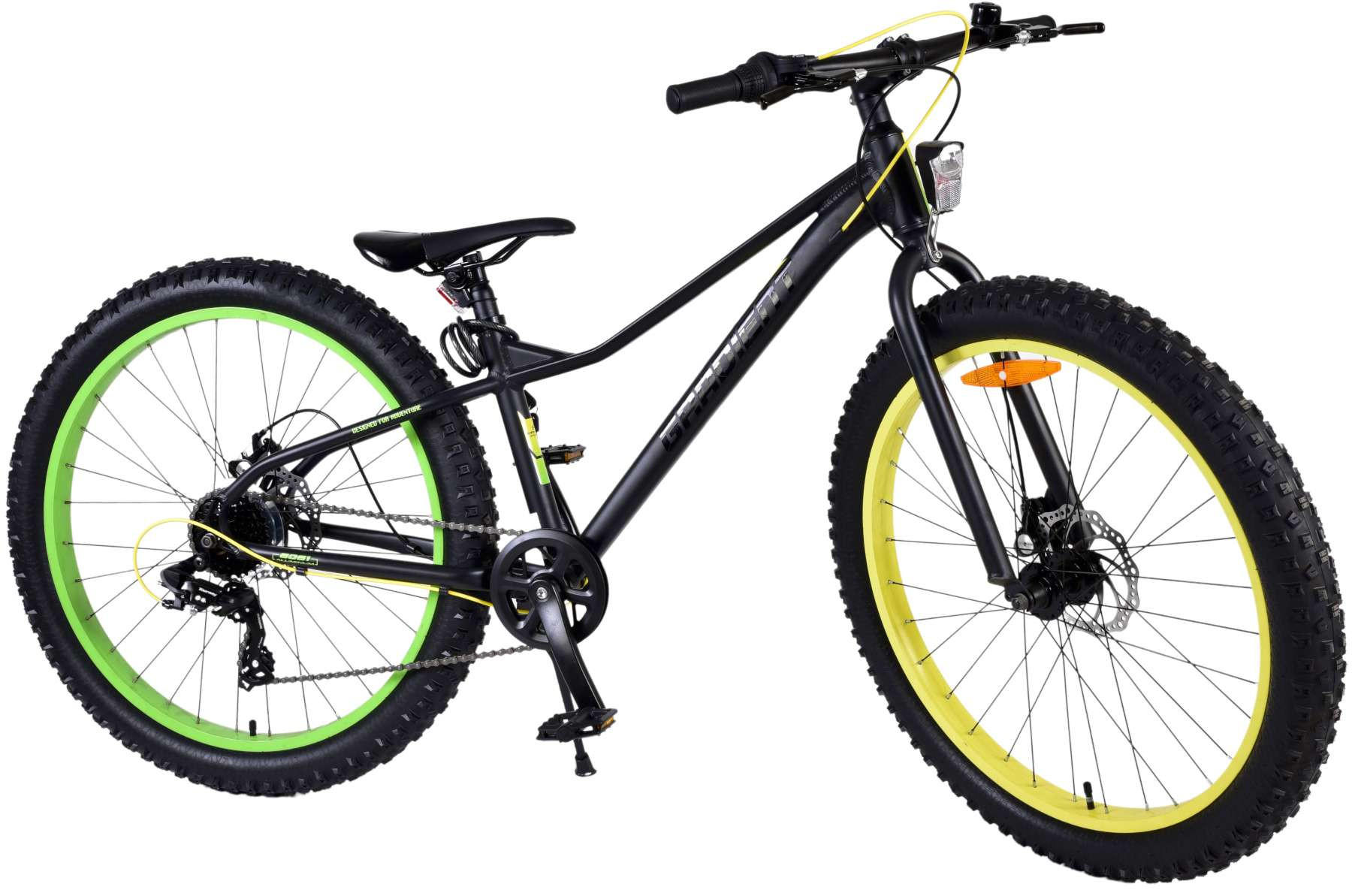KINDERFAHRRAD Gradient - Jungen - 26 Zoll - 7-Gang - Scheibenbremse - Schwarz - Gelb/Schwarz, Metall (77cm) - TPFSports