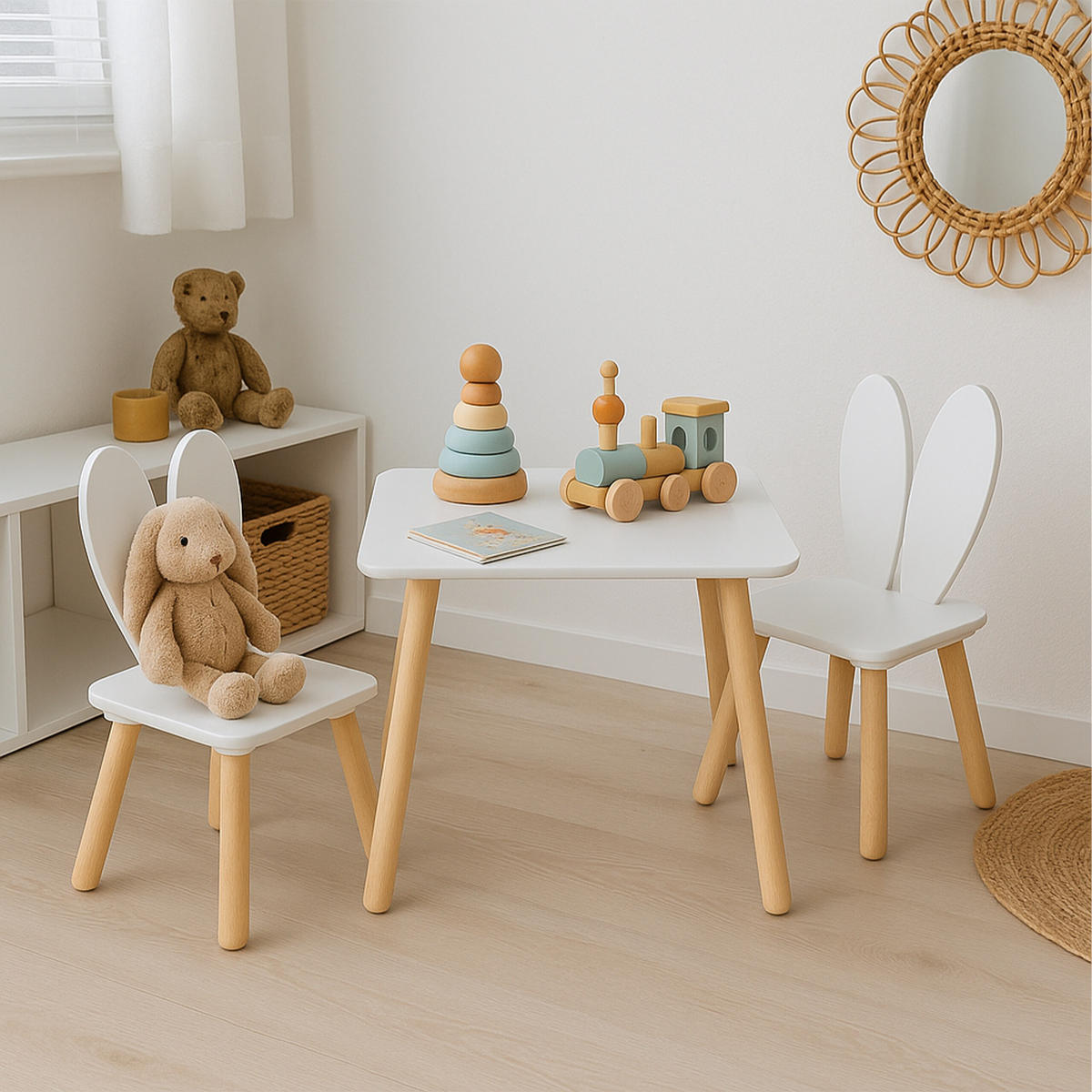 KINDERSITZGRUPPE - Weiß, Holz/Holzwerkstoff (50/44/50cm) - Relaxdays