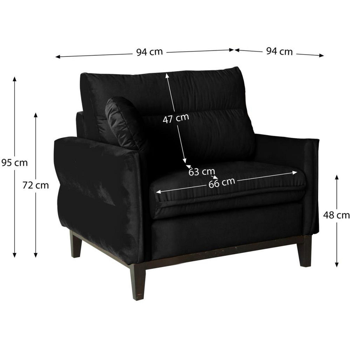 RELAXSESSEL Belweder Velours schwarz - Wengefarben/Schwarz, Holz/Textil (94/95/94cm) - Beautysofa