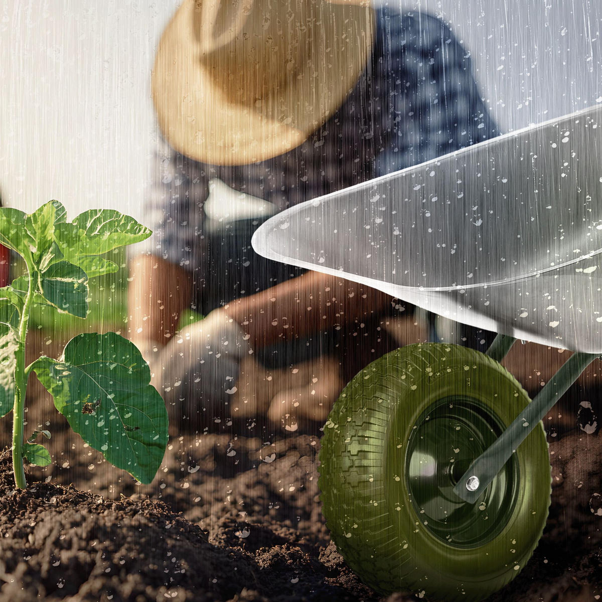 SCHUBKARRENRAD 2er Set Grün - Grün, Kunststoff (39/39/9.5cm) - KRUMAD