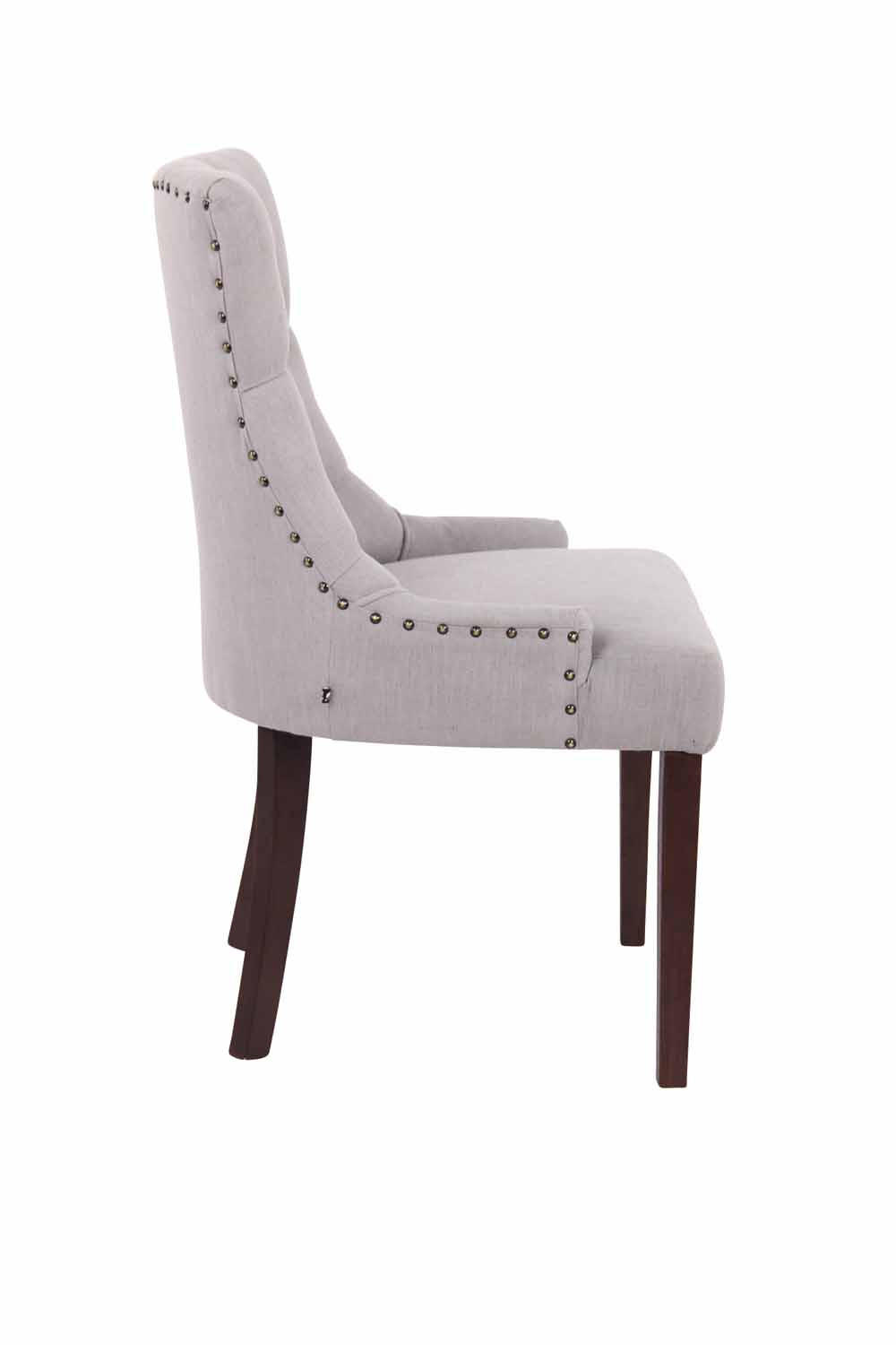 ESSZIMMERSTUHL Aboli Stoff, antik Grau - Dunkelbraun/Grau, Holz/Textil (55/92/58cm) - TPFLiving