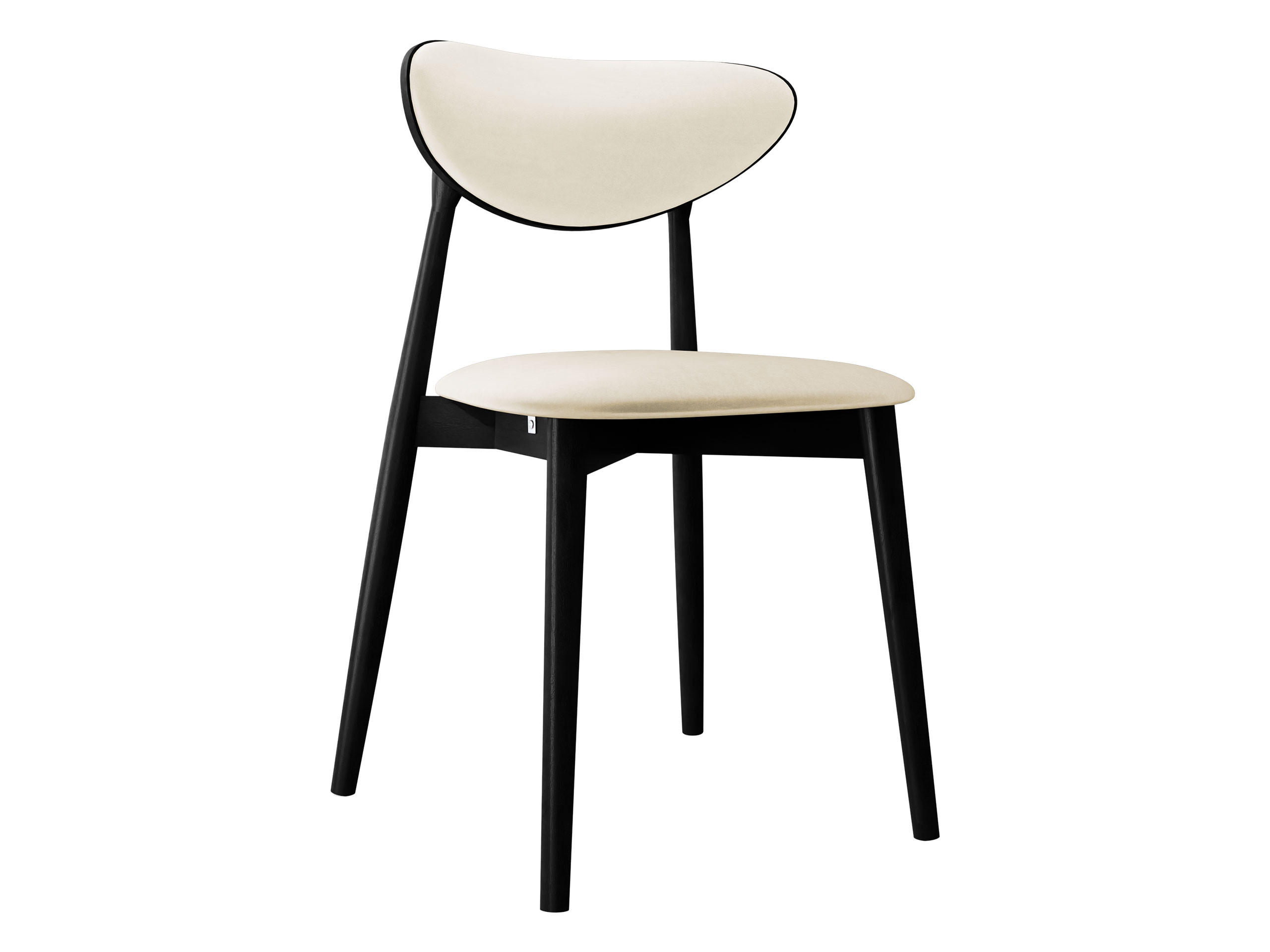 WOHNZIMMER STUHL KT65/C, Holzfarbe: Schwarz - Schwarz/Naturfarben, Holz/Textil (48/80/49cm) - MIRJAN24
