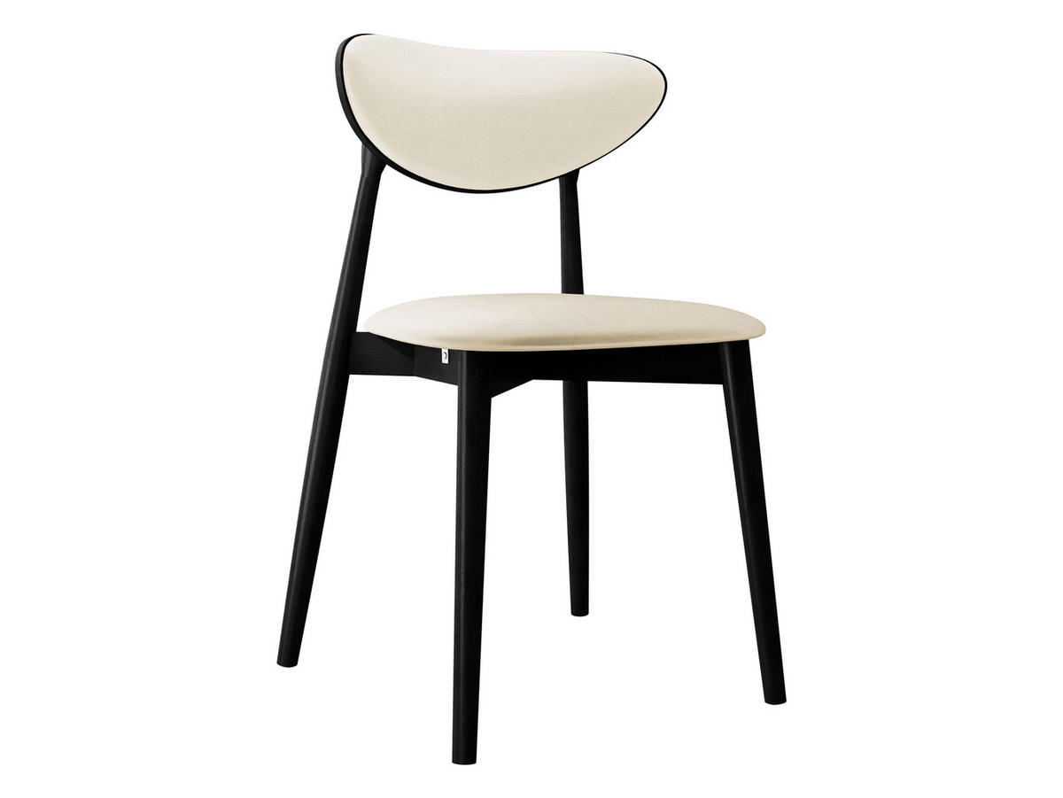 WOHNZIMMER STUHL KT65/C, Holzfarbe: Schwarz - Schwarz/Naturfarben, Holz/Textil (48/80/49cm) - MIRJAN24