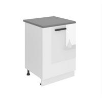 KÜCHENUNTERSCHRANK 60 cm SD mit Arbeitsplatte, 1 Tür, Weiß Hochglanz - Weiß, Holz (60/85/51.6cm) - B BELINI GROUP