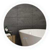 BADEZIMMERSPIEGEL - Silberfarben, Glas/Metall (60/3/60cm) - Kleankin