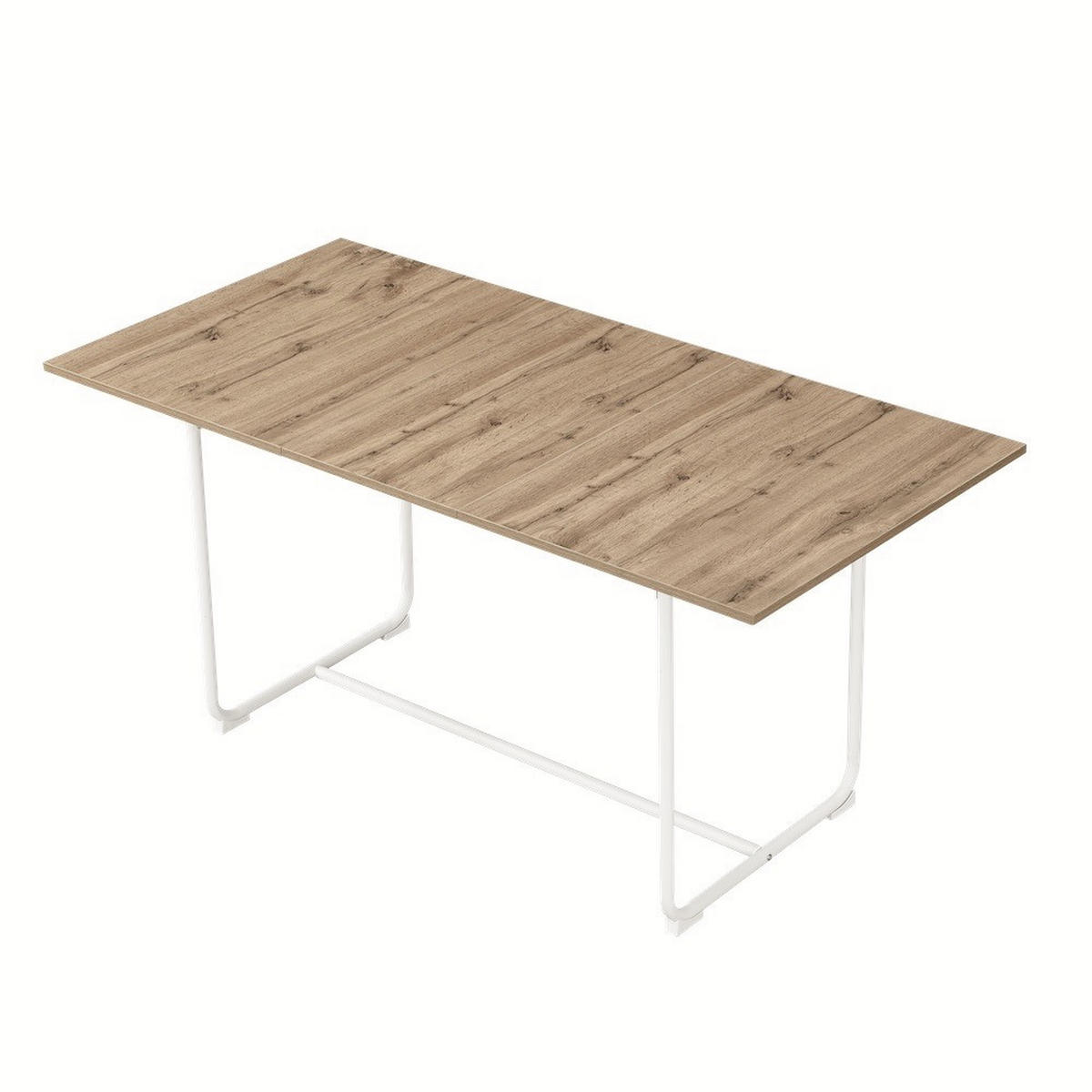 ESSTISCH PIUS 120-160/80/76 cm - Weiß/Eiche Artisan, Holzwerkstoff/Metall (120/80/76cm) - B&D Home