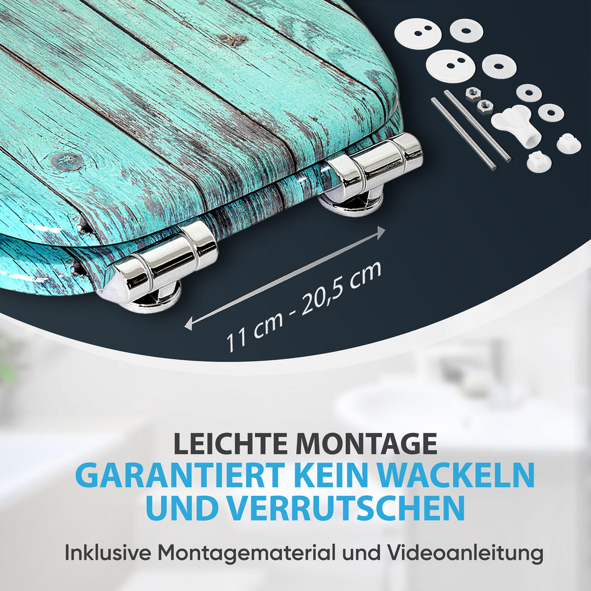 WC-SITZ mit Absenkautomatik Lumber - Türkis, Holzwerkstoff (38/6/47cm) - Sanilo