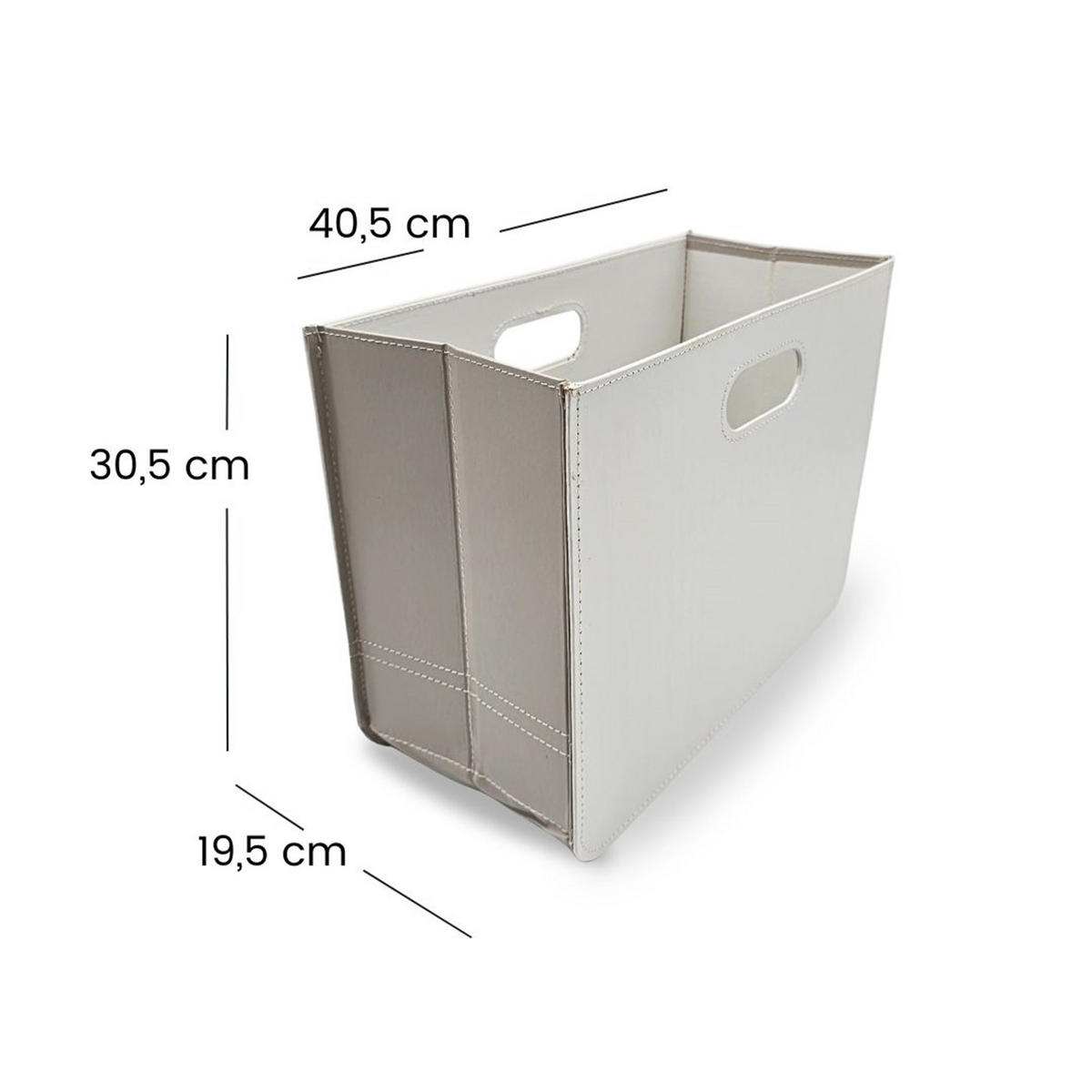 ZEITUNGSKORB Business Kunstleder creme-weiss - Weiß, Kunststoff (40.5/30.5/19.5cm) - DESIGN DELIGHTS