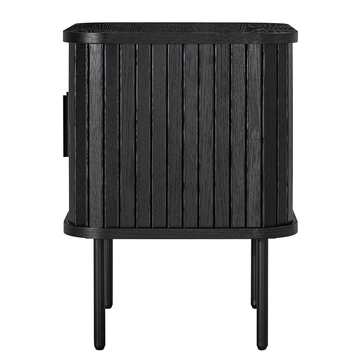 NACHTKOMMODE - MDF / Metall - Eiche - Eichefarben/Schwarz, Holzwerkstoff/Metall (45/55/40cm) - home24
