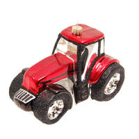 CHRISTBAUMSCHMUCK Traktor Rot 14cm (Glas / 1 Stk.) - Rot, Glas (9/9/14cm) - Krebs Glas Lauscha