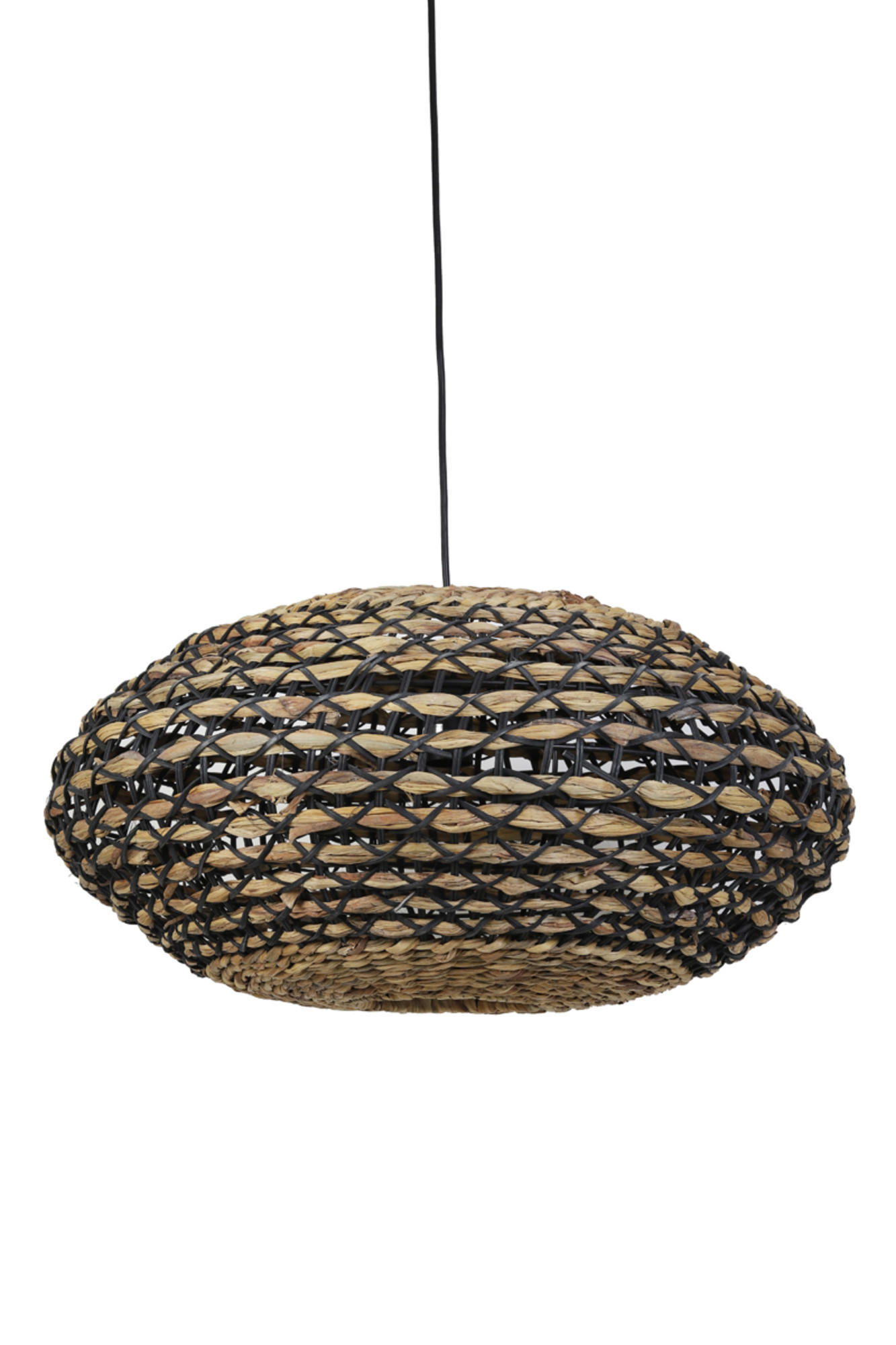 HÄNGELAMPE Tripoli Schwarz Ø60/29,5 cm - Schwarz, Holz (60/60/29.5cm) - Light & Living