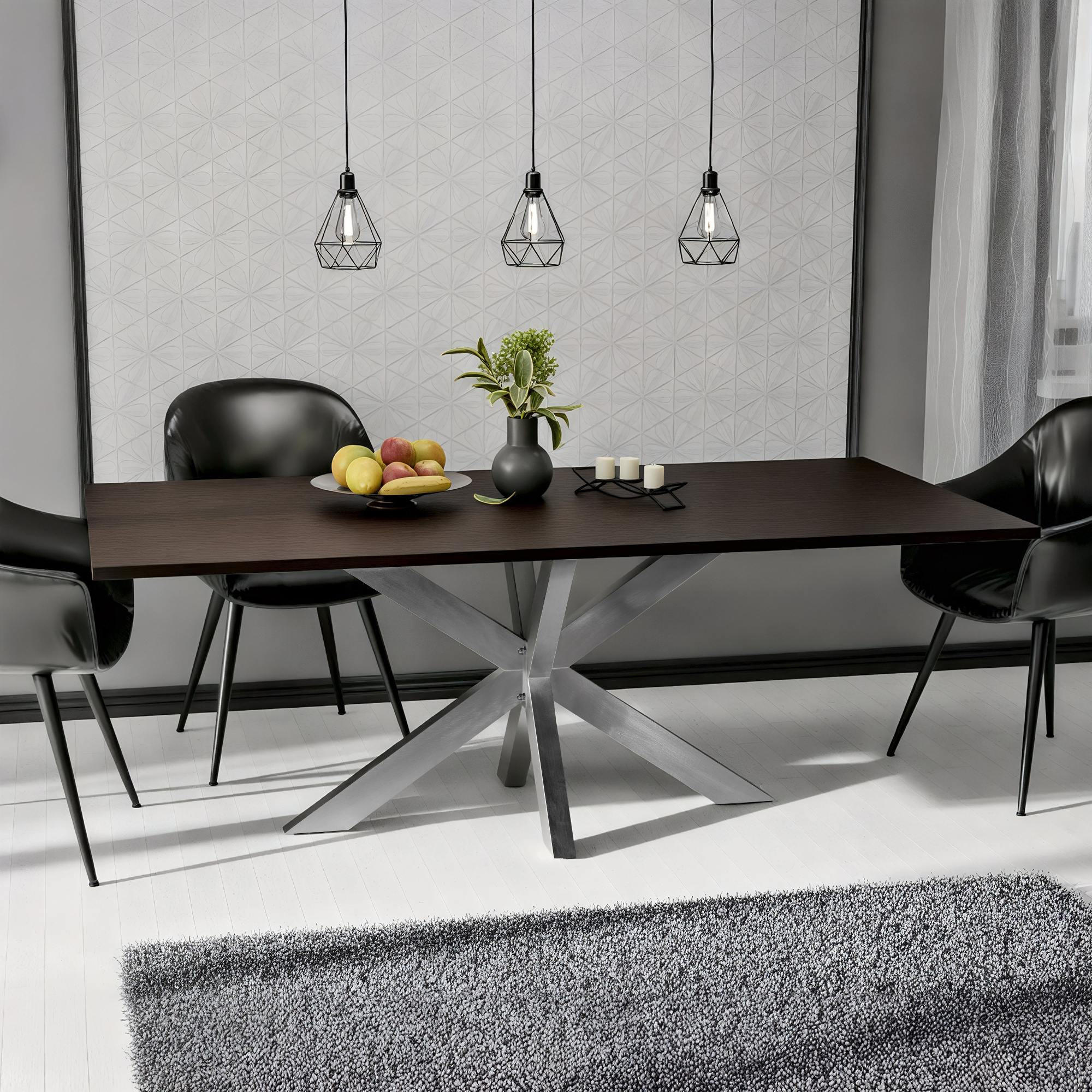 TISCHBEIN eckig 120/68/71 cm Edelstahl Edelstahl - Edelstahlfarben, Metall (120/71/68cm) - CLP