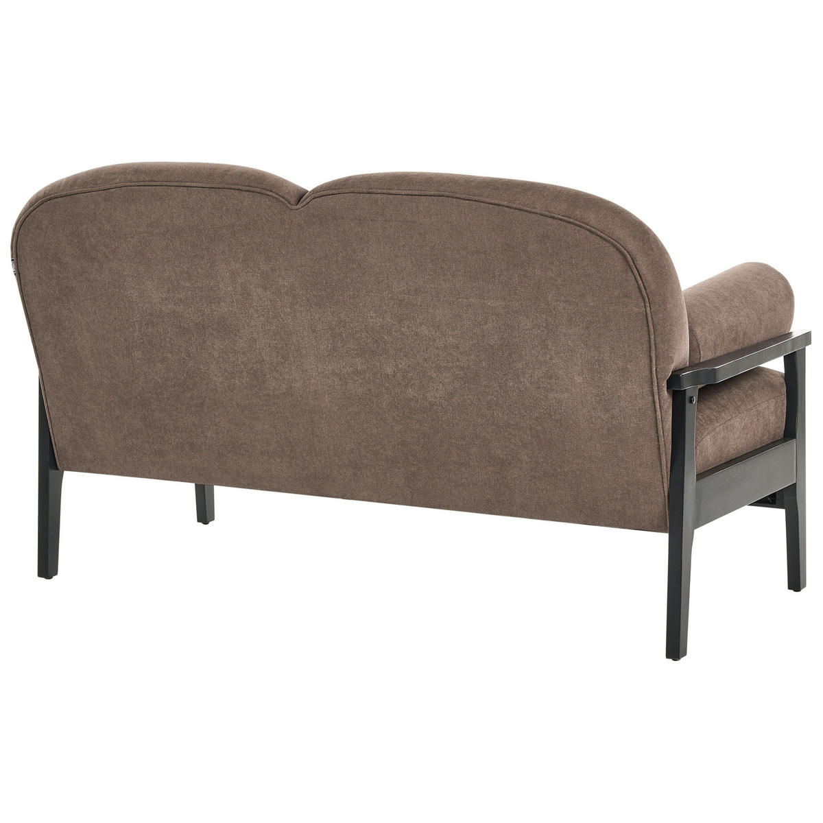 2-SITZER-SOFA Stoff Braun Pilarne - Schwarz/Braun, Textil (153/88/84cm) - Beliani